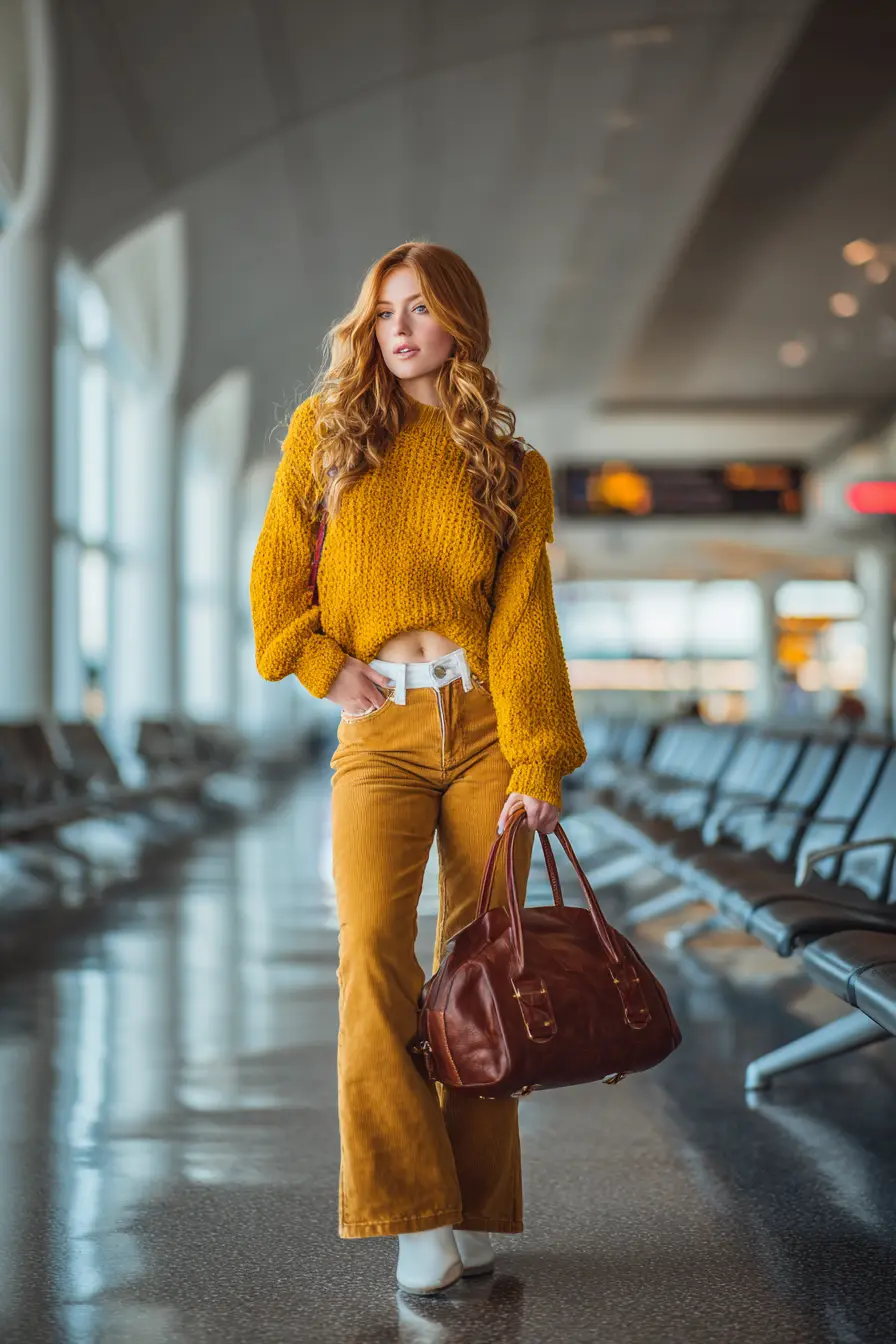 Chunky Cropped Sweater + Corduroy Flares