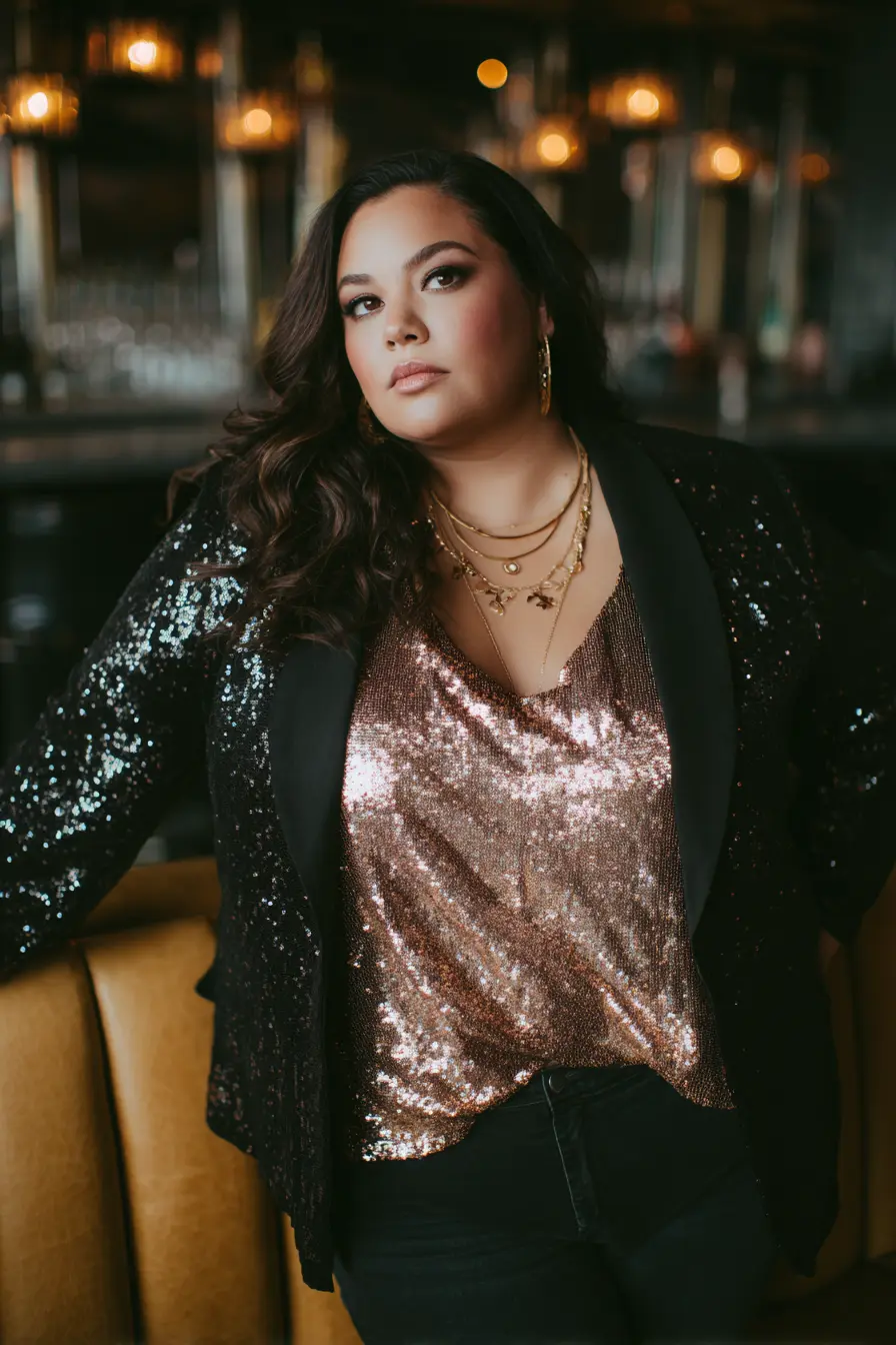 Sequin Camisole + Tailored Blazer Spark