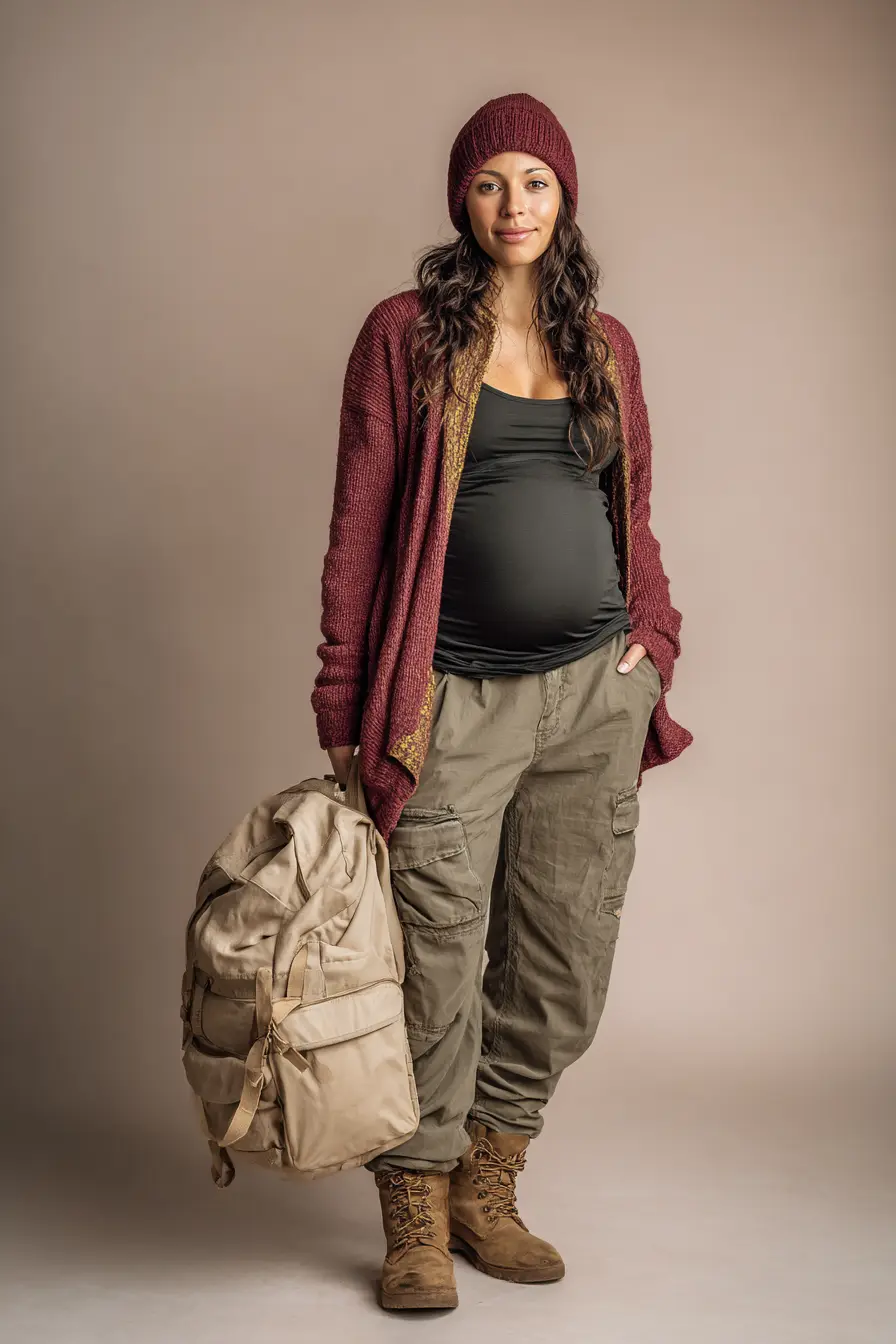 Knit Cardigan + Cargo Pants