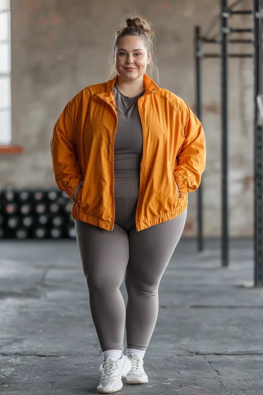 Bright Windbreaker + Compression Leggings
