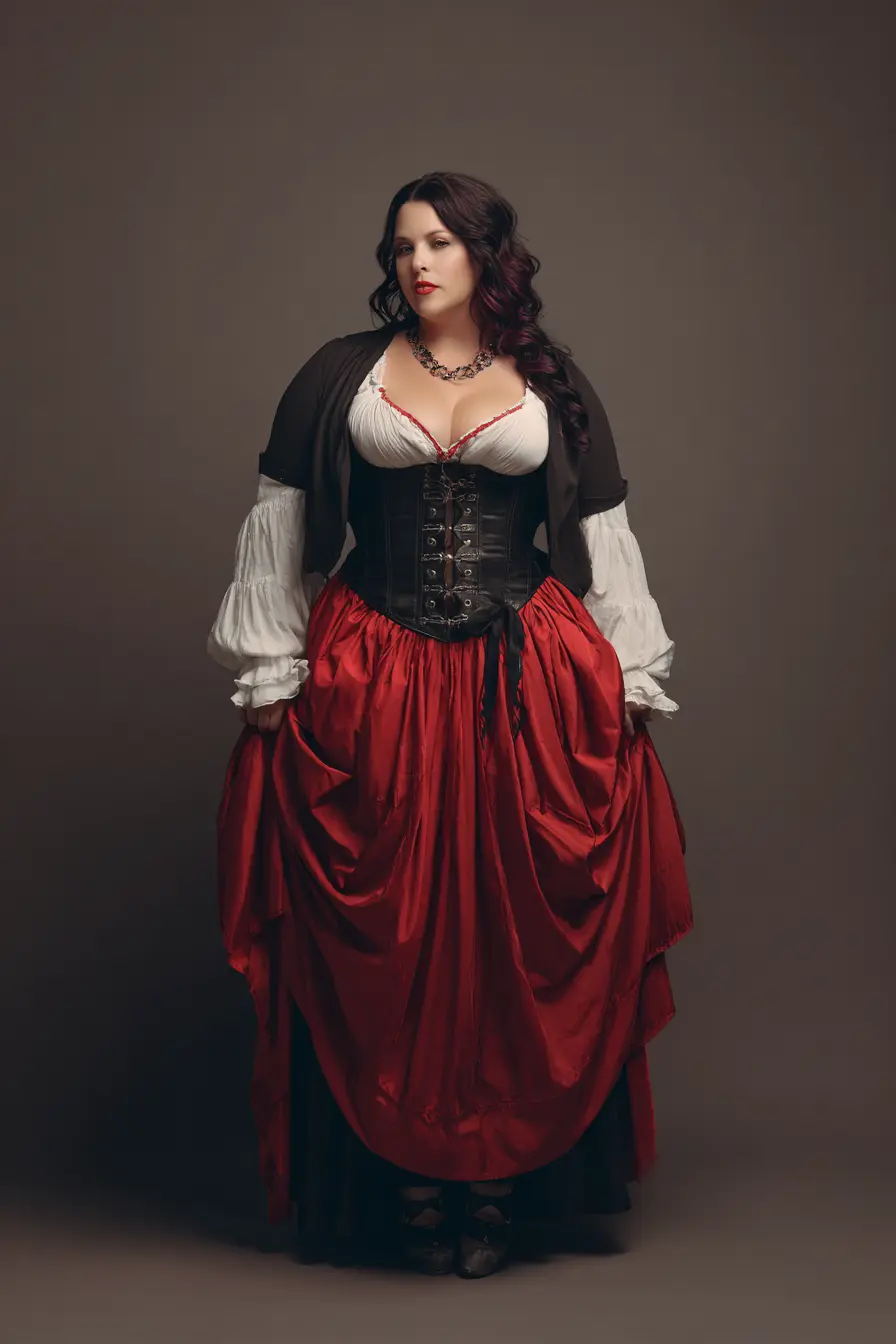 Renaissance Corset Dress + Layered Skirt