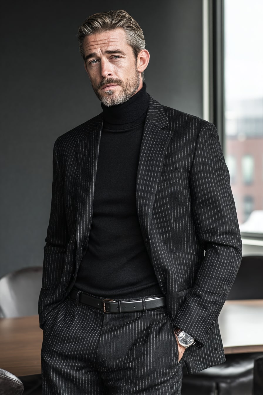 7. Nordic Crisp White Shirt & Camel Trousers