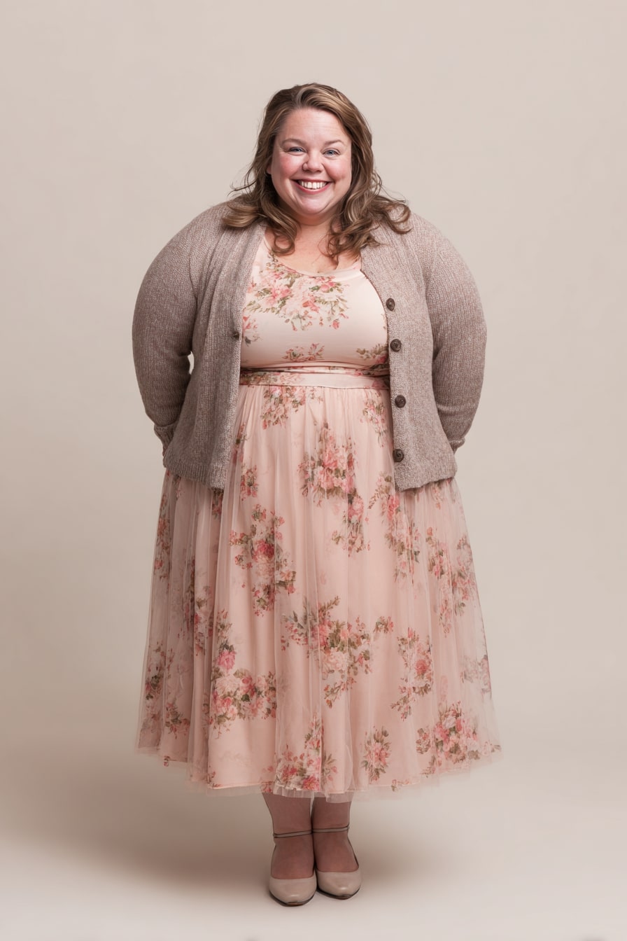 Soft Floral Dress + Cozy Cardigan