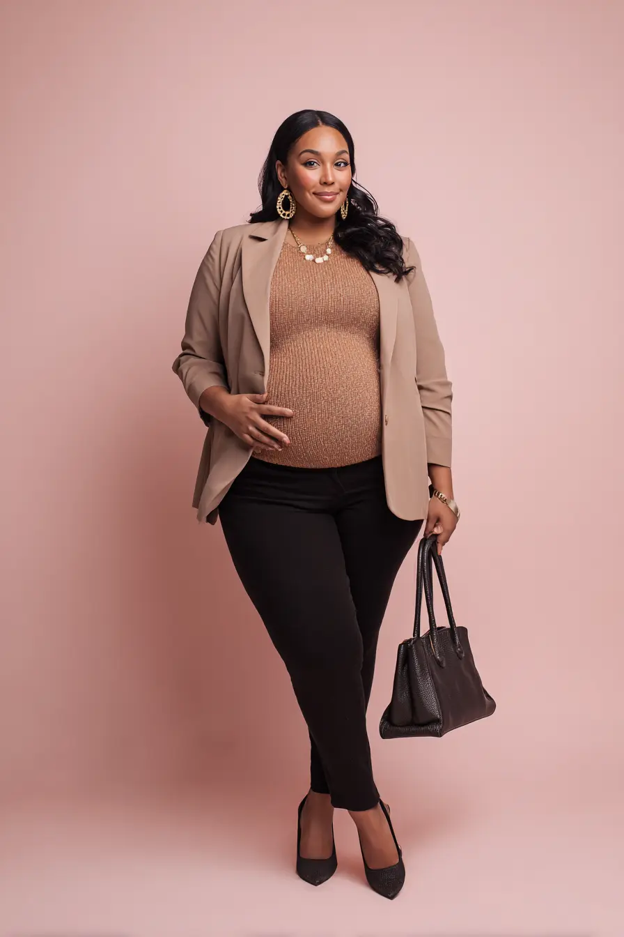 Structured Blazer + Mock Neck Sweater