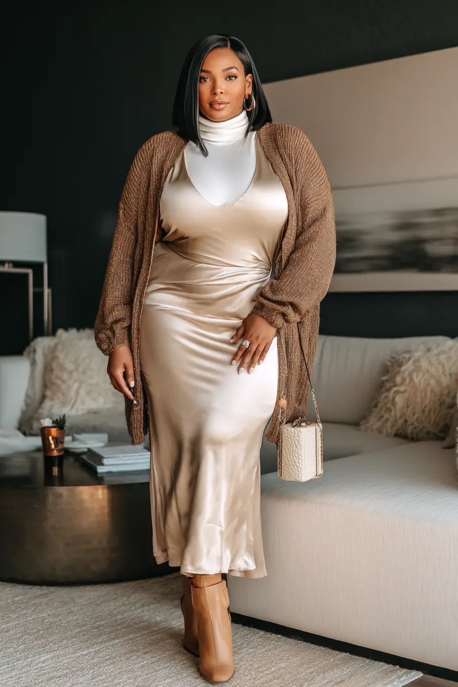 Effortless Elegance with Satin and Layers