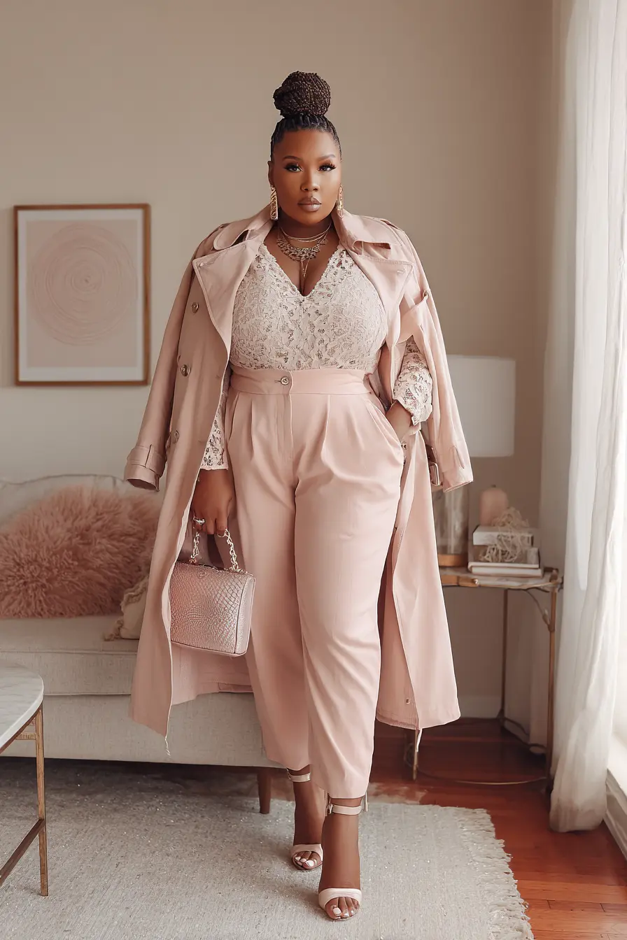 Elegant Blush Power Look for Curvy Queens