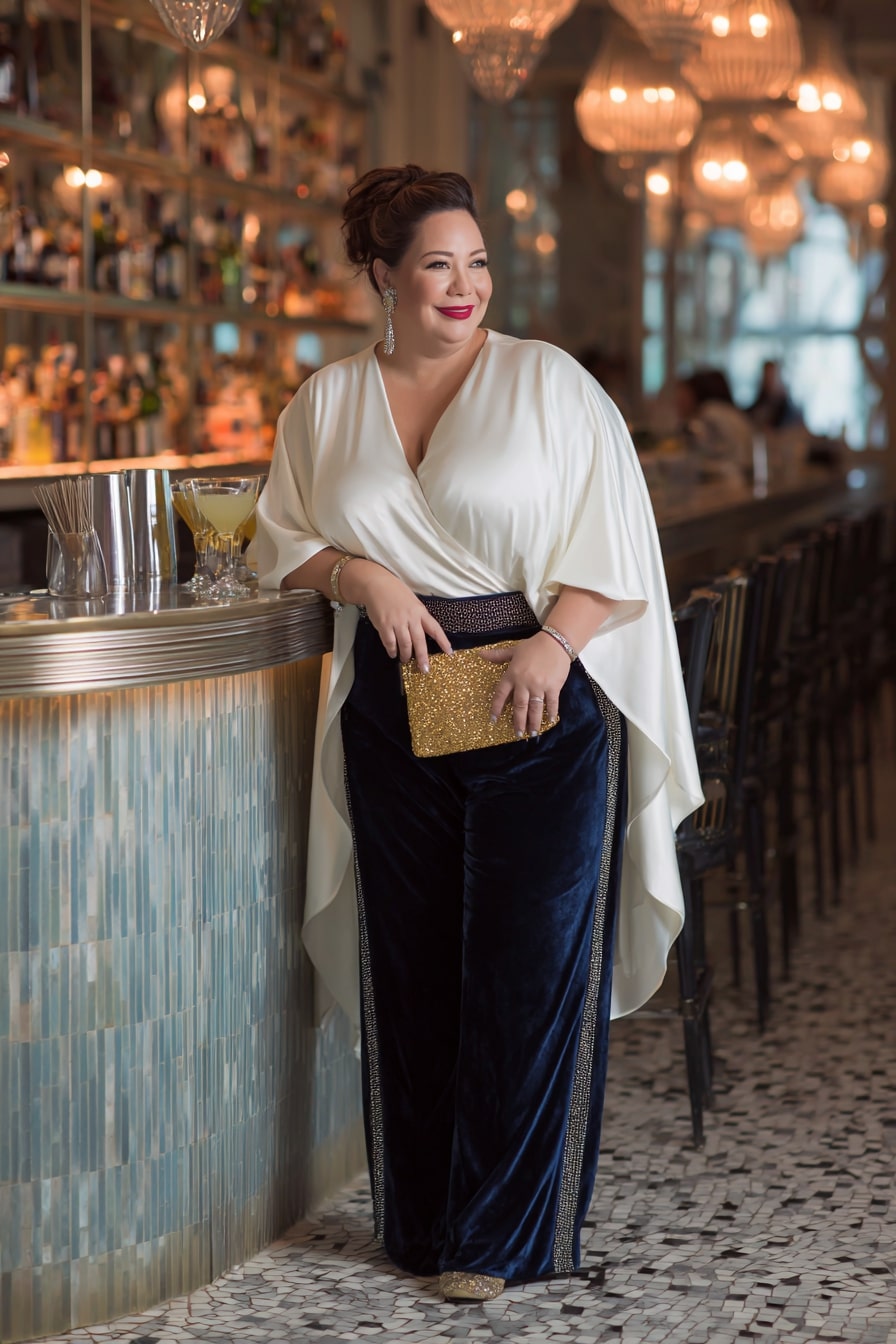 Elegant Velvet and Satin Mix for Winter Evenings