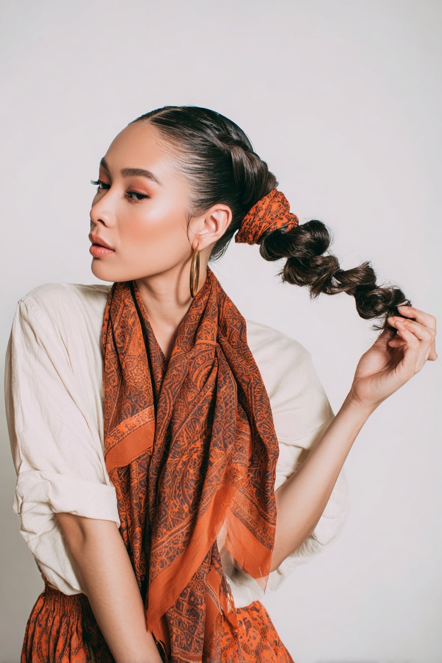 Satin-Scarf Bubble Twist Set