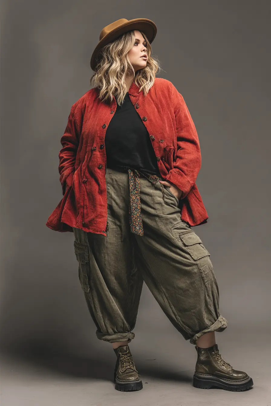 Corduroy Jacket + Cargo Pants Balance