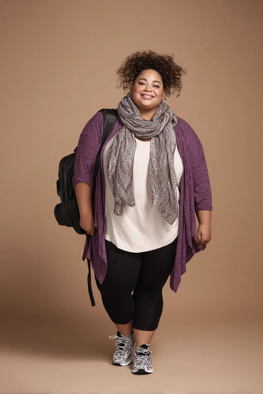 Soft Knit Cardigan + Easy Black Leggings