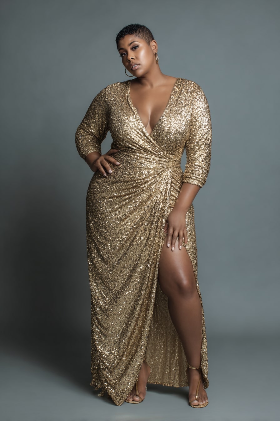 Glamorous Gold Sequin Maxi Gown