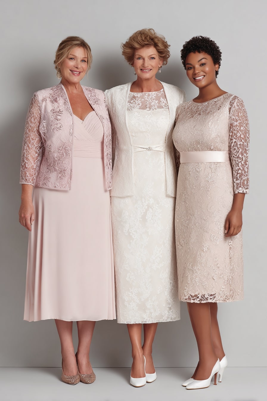 Lace Jackets + Soft Midi Dresses