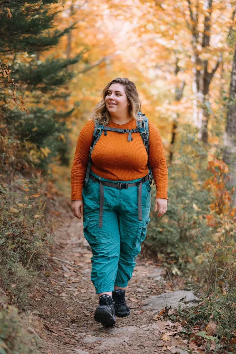 Ribbed Knit Top + Convertible Hiking Pants