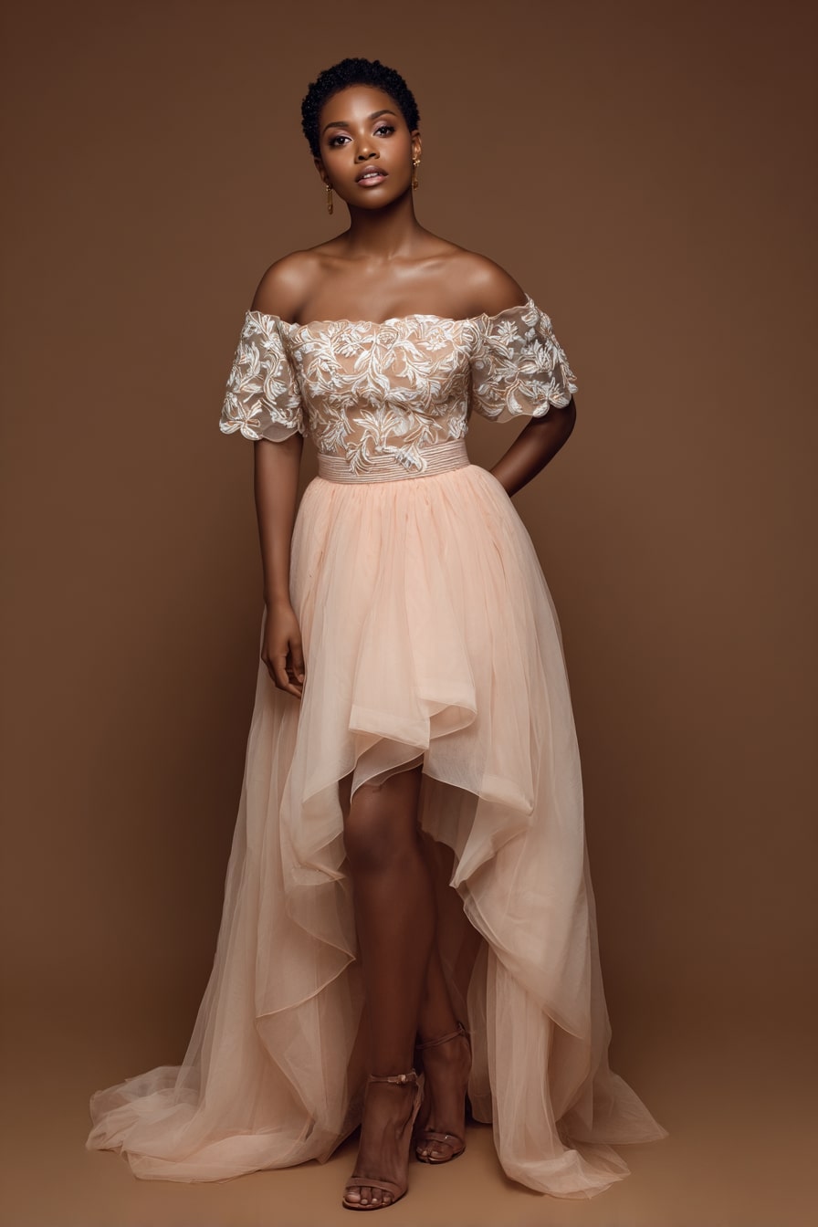 Romantic Off-Shoulder Tulle Dress for Valentine’s Elegance