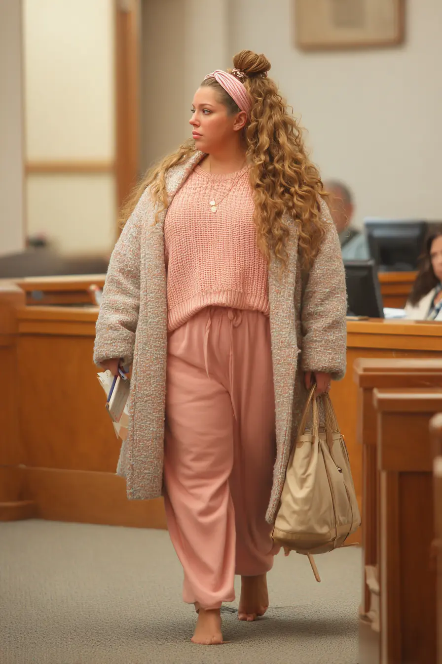 Textured Coat + Monochrome Knit Set