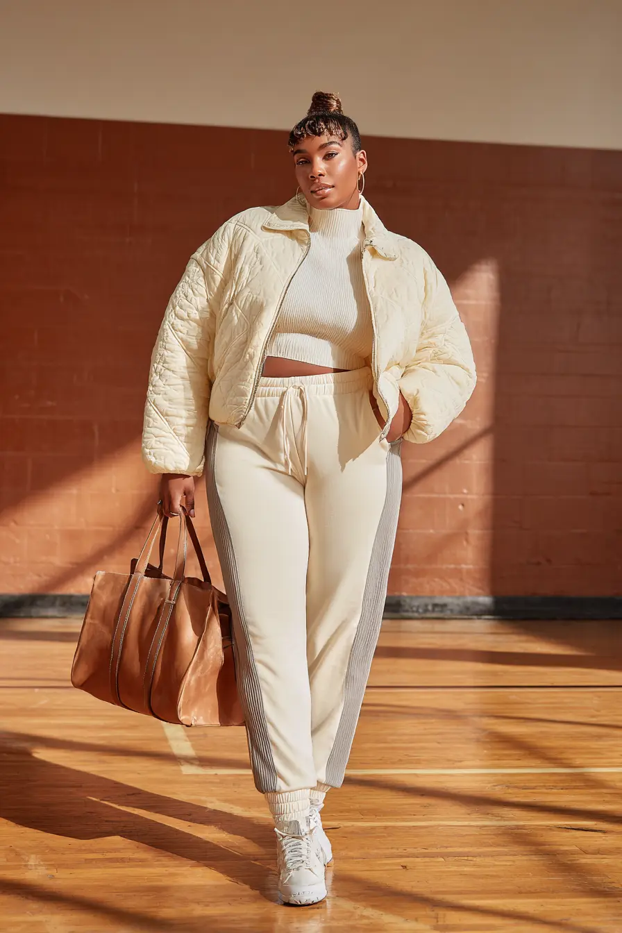 Quilted Jacket + Straight-Leg Joggers