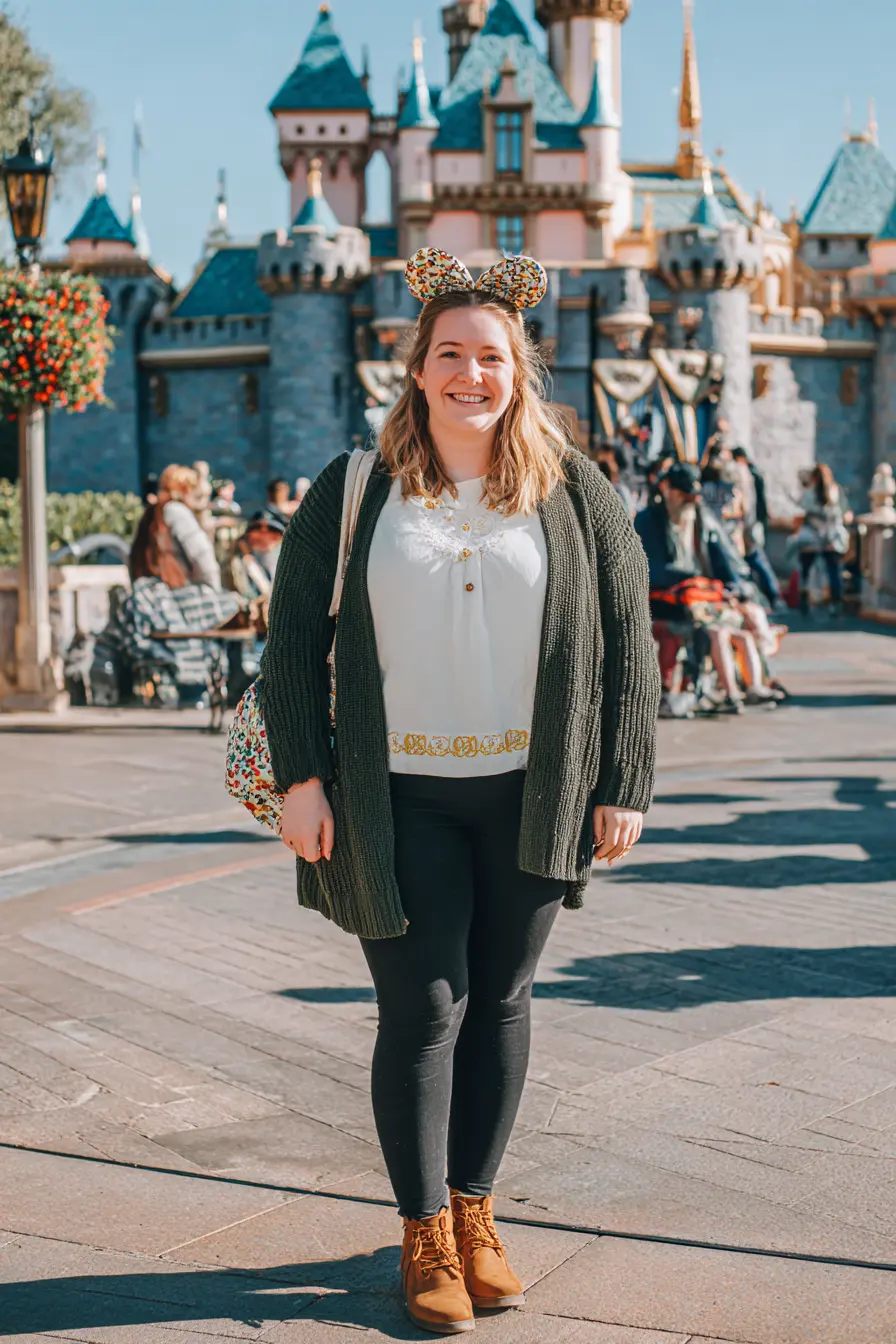 Olive Knit Cardigan + Embroidered Blouse Pairing