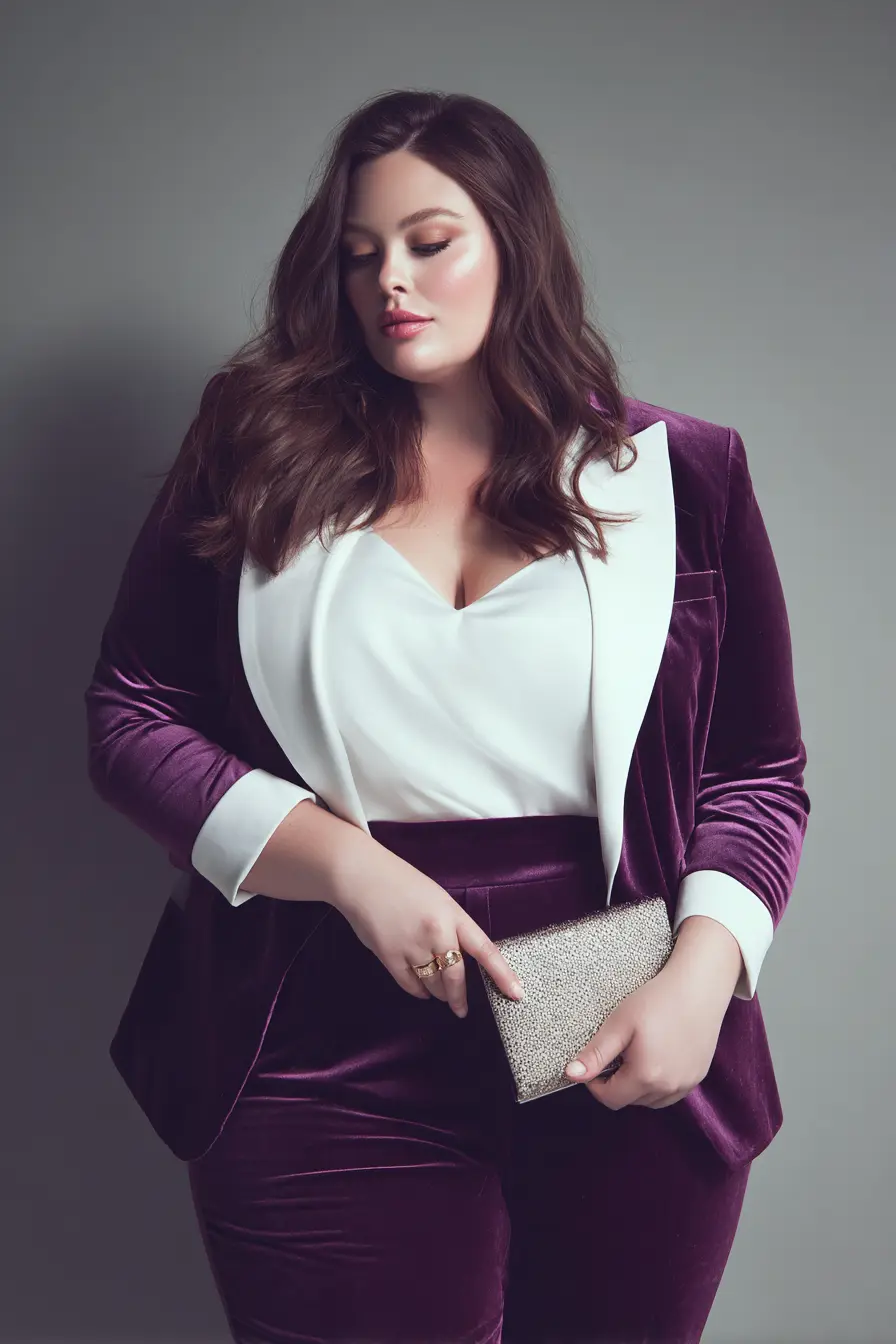 Velvet Blazer Suit + Satin Top