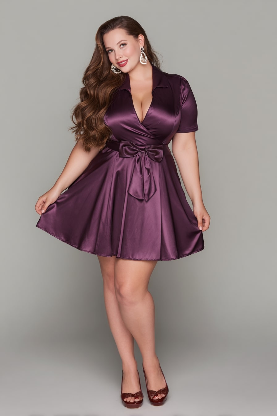 Satin Mini Dress + Statement Earrings