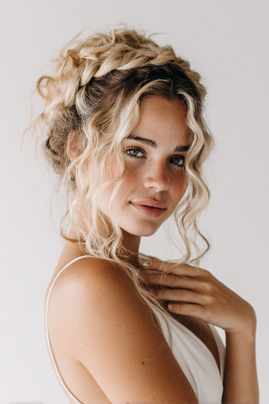 Braid-Crown Tousled Curl Set