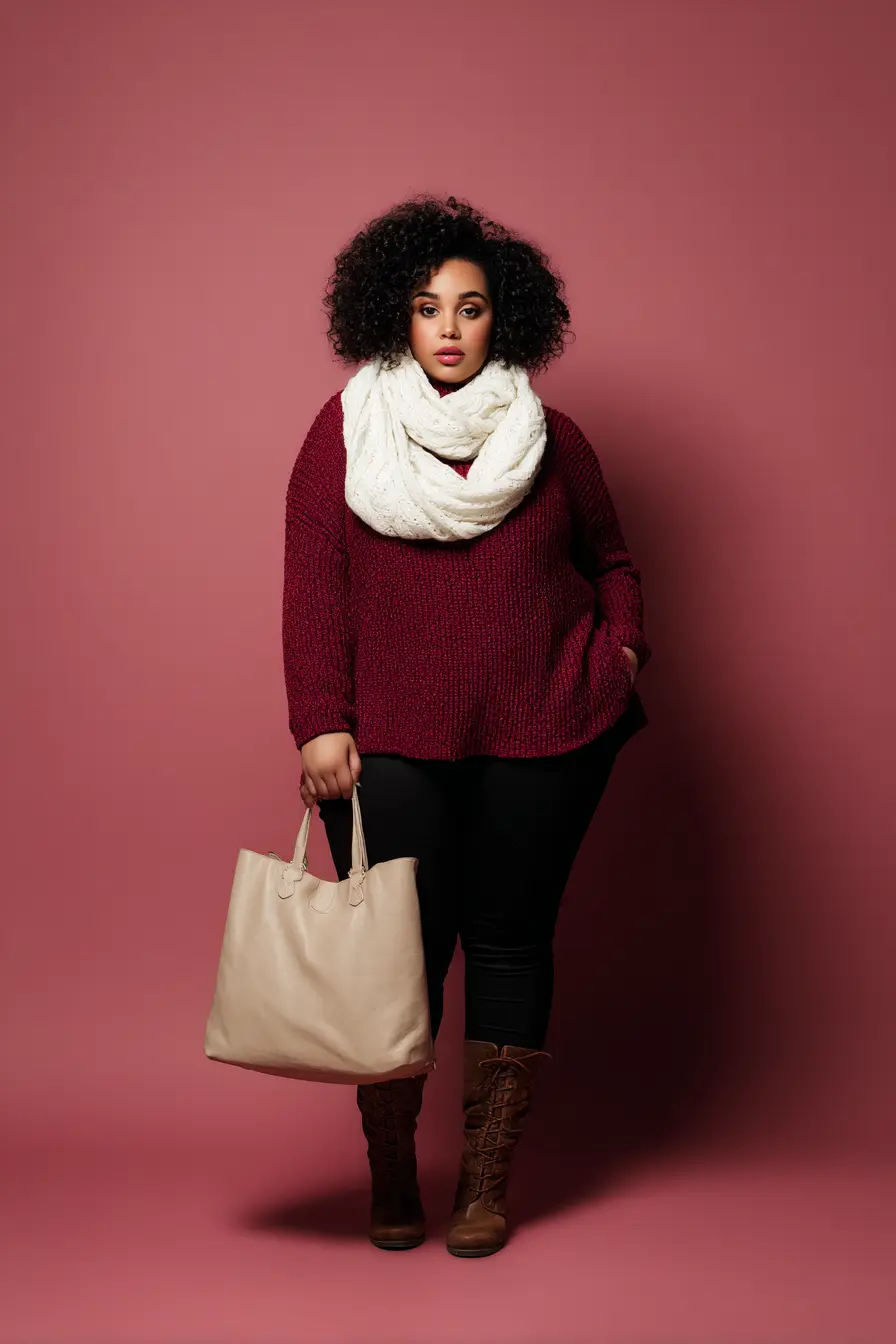 Textured Tunic Sweater + Simple Leggings Pairing