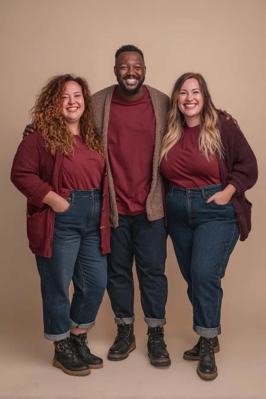 Terracotta Knit Cardigan + Dark Denim