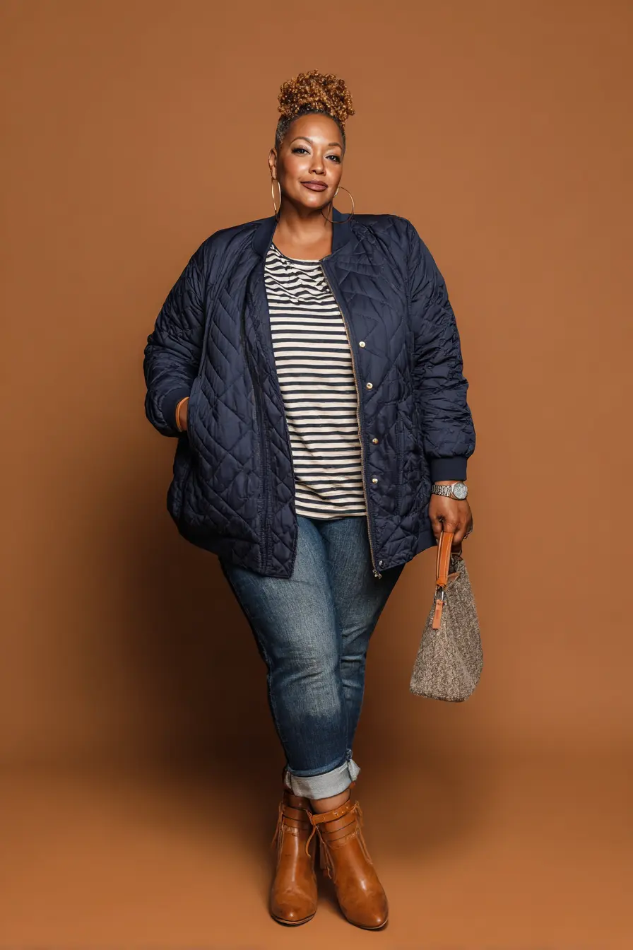 Quilted Jacket + Cuffed Jeans