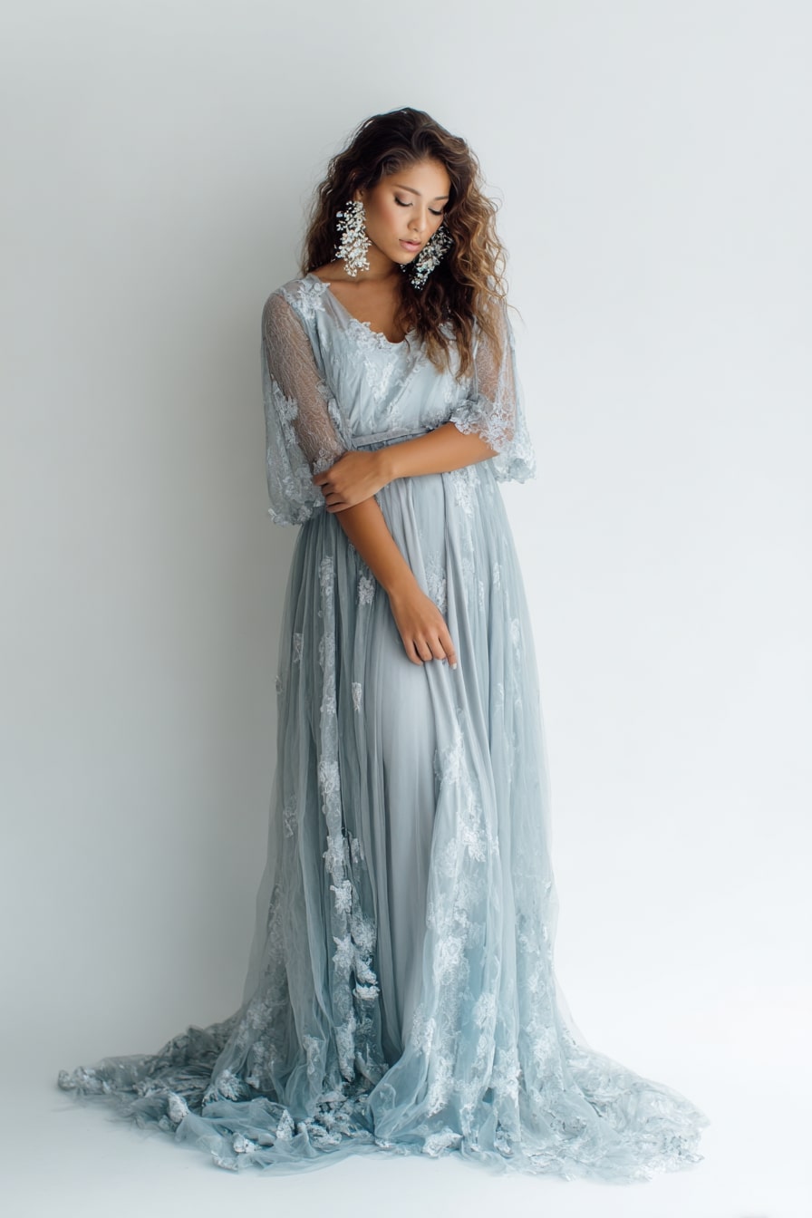 Sheer Lace Maxi Dress + Flowing Layers