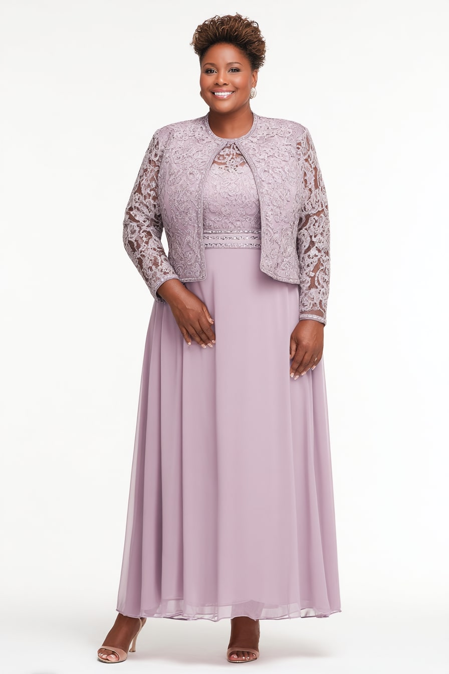 Lace Jacket + Flowing Chiffon Skirt