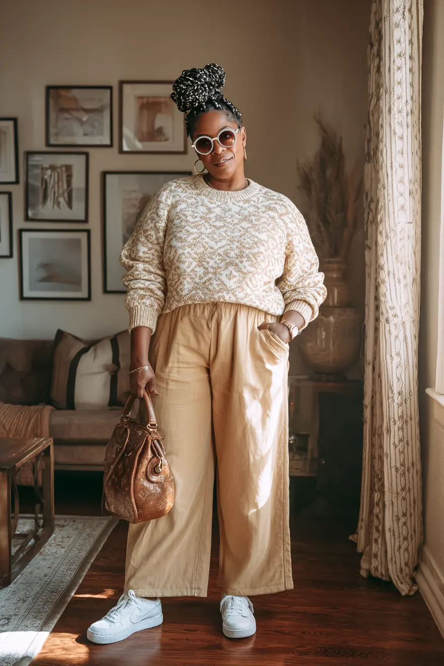 Cropped Sweater + Wide-Leg Trousers Ease