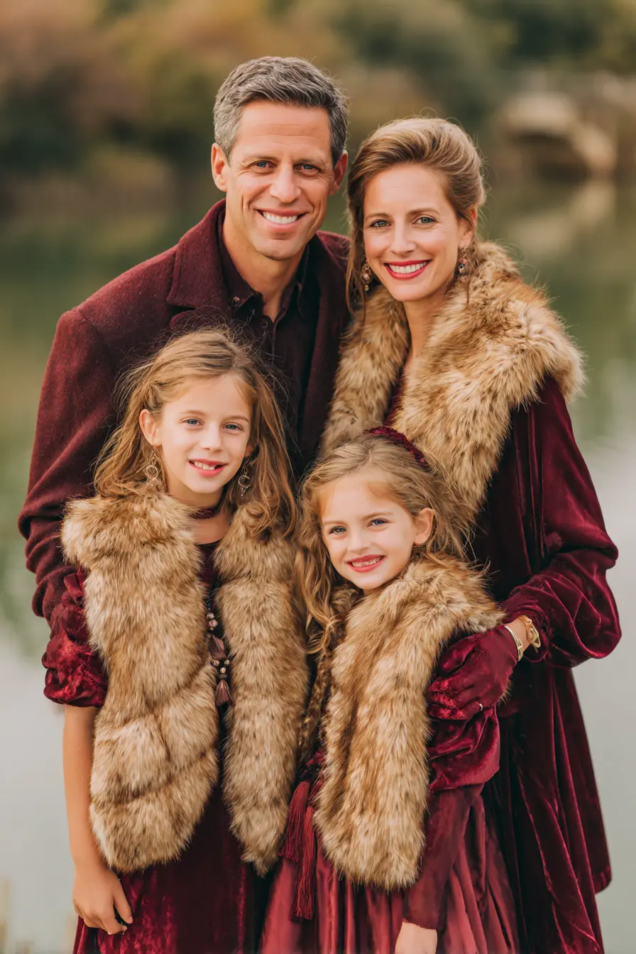 Plum Velvet Tunic + Faux Fur Vest