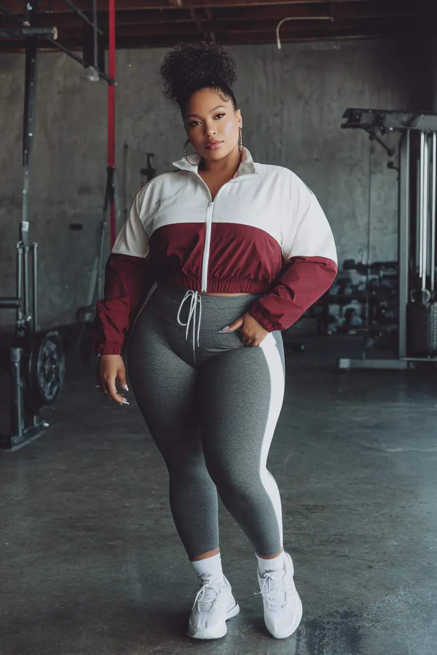 Cropped Track Jacket + Side-Striped Leggings