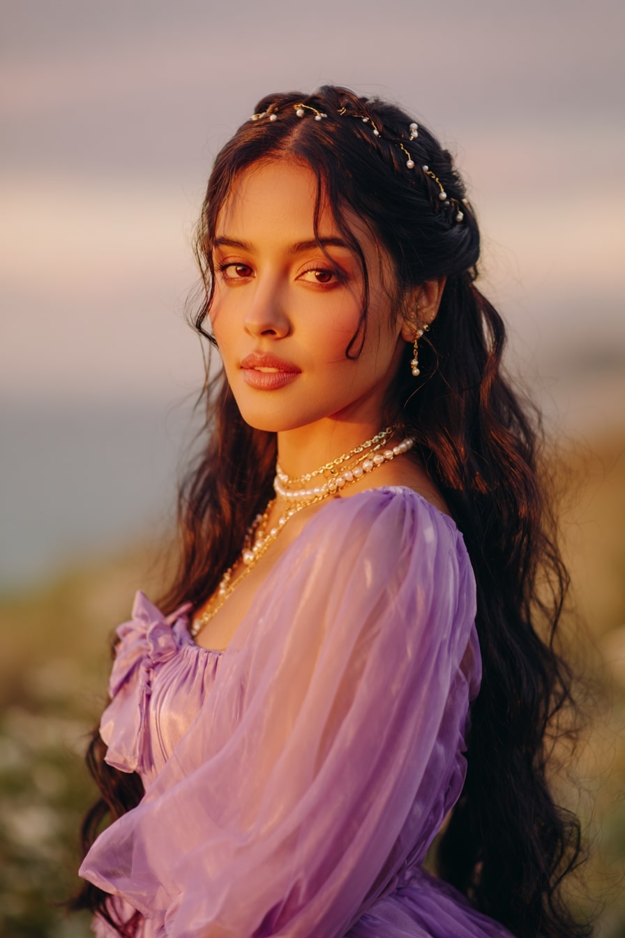 7. Soft Half-Up Waves Modern Romantic