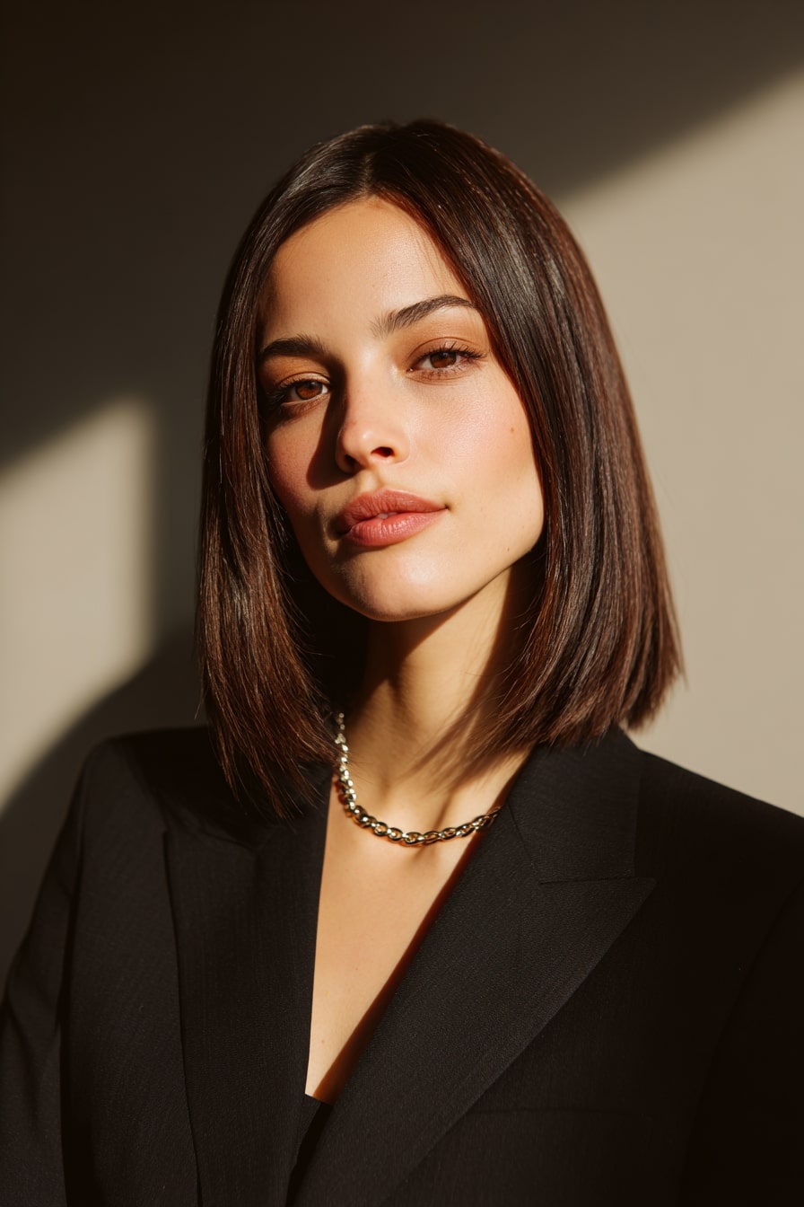 The Linear Luxe – Precision Feather Cut for Straight Hair