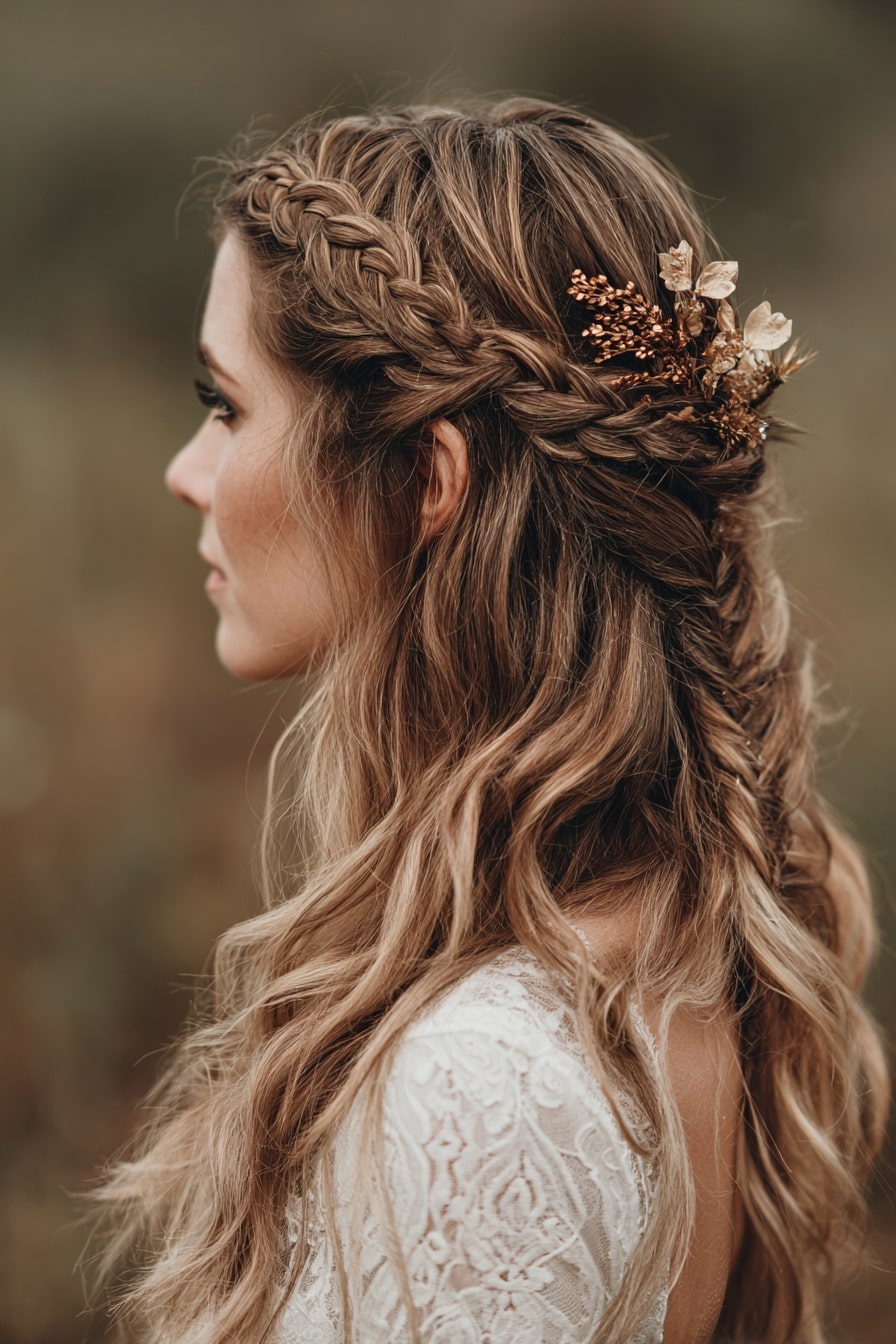 8. Bohemian Waterfall Braid – Free-Spirited Grace