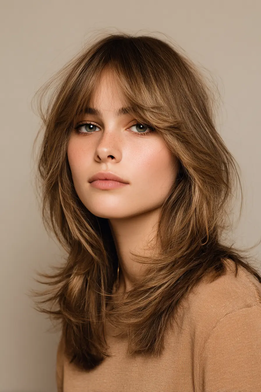 Feathered Mid-Length with Curtain Fringe