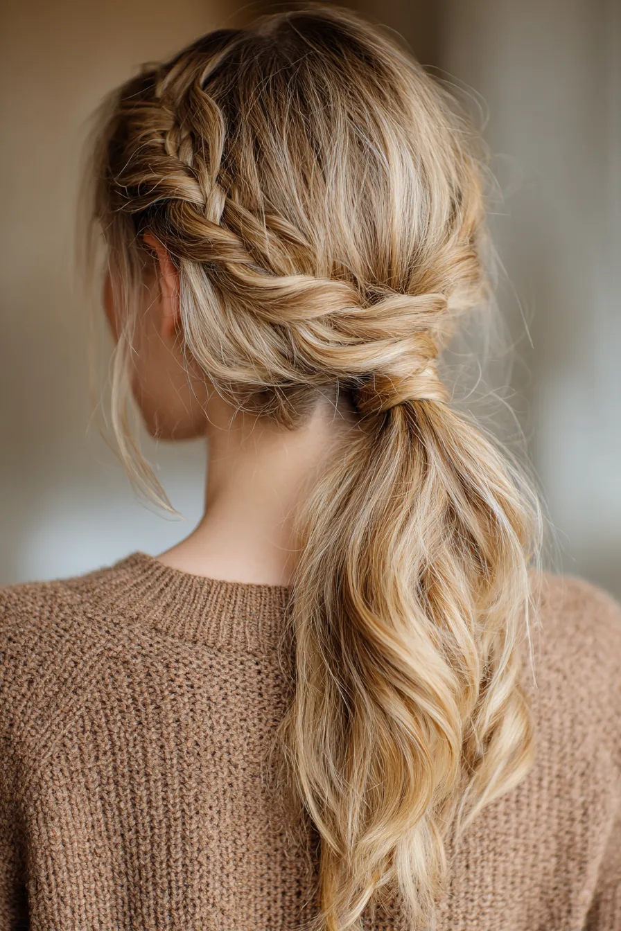 Twisted Braid Low Ponytail