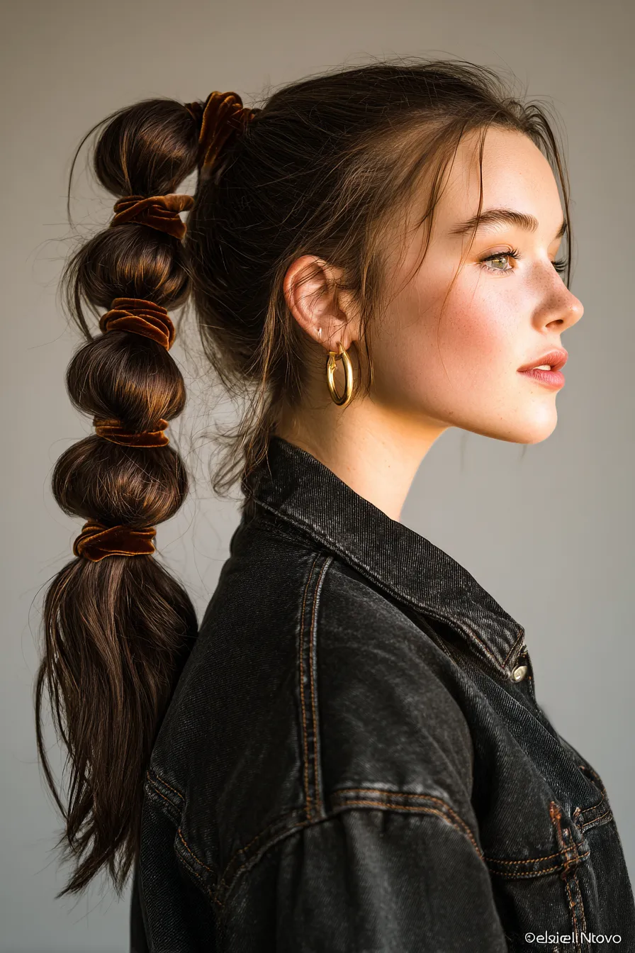 Velvet Bubble Ponytail