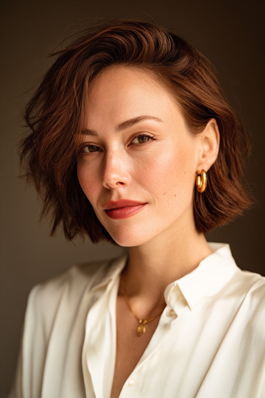 1. The Feathered Contour Bob