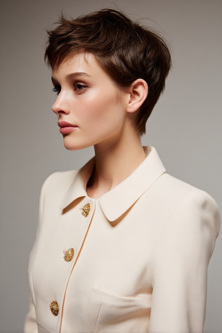 9: “Polished Grace” Classic Round Pixie