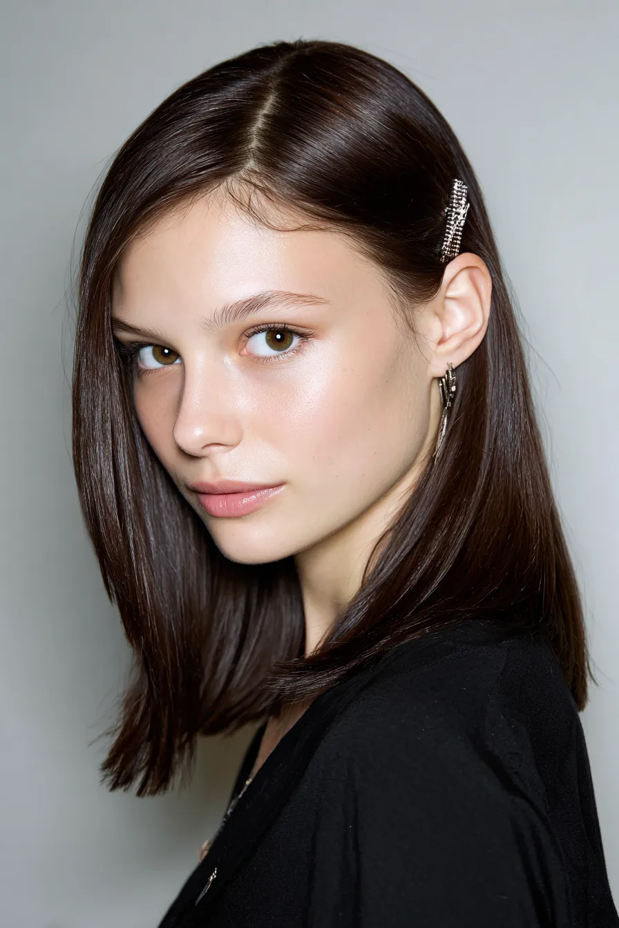 Sleek Center-Parted Bob