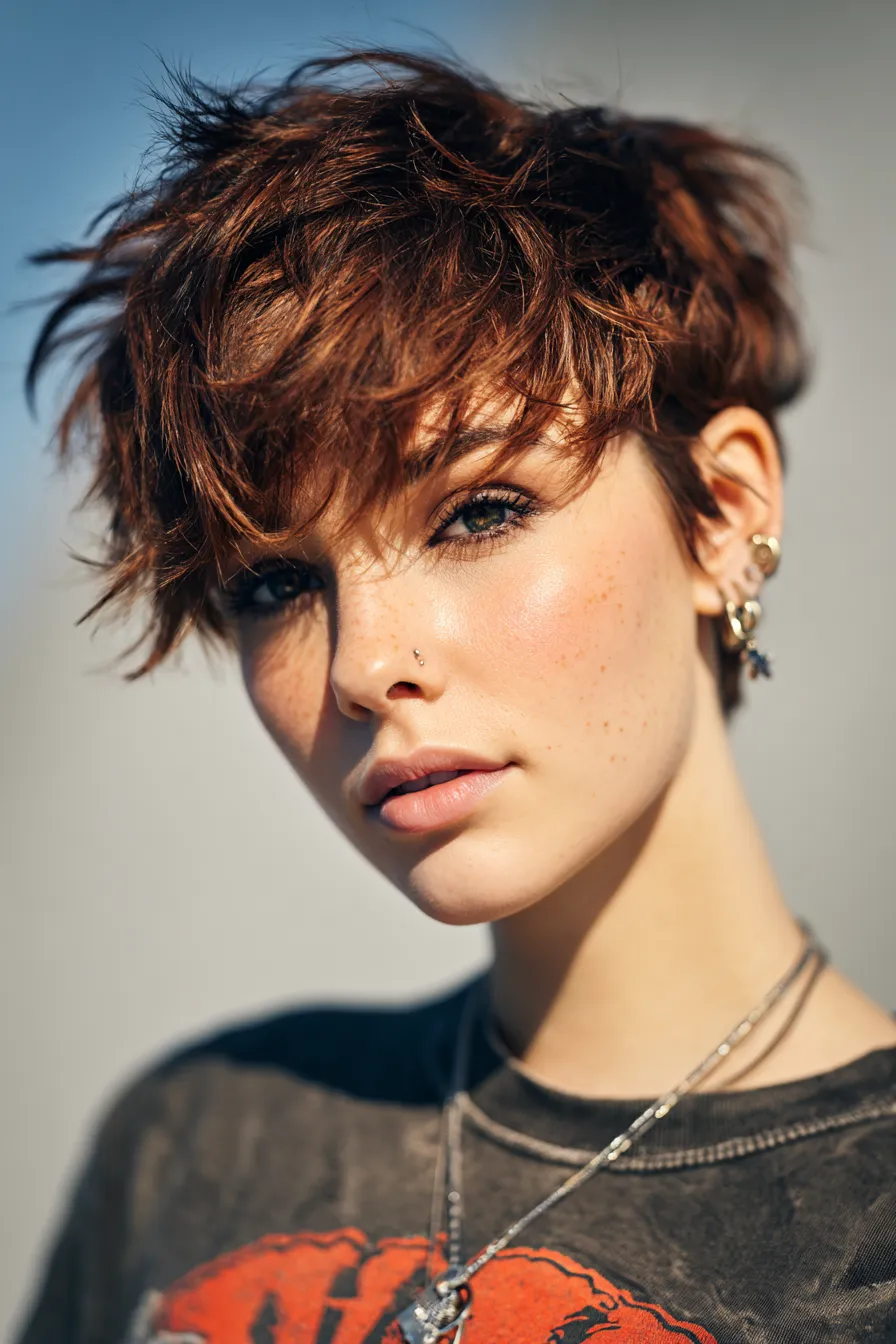 Tousled Auburn Pixie