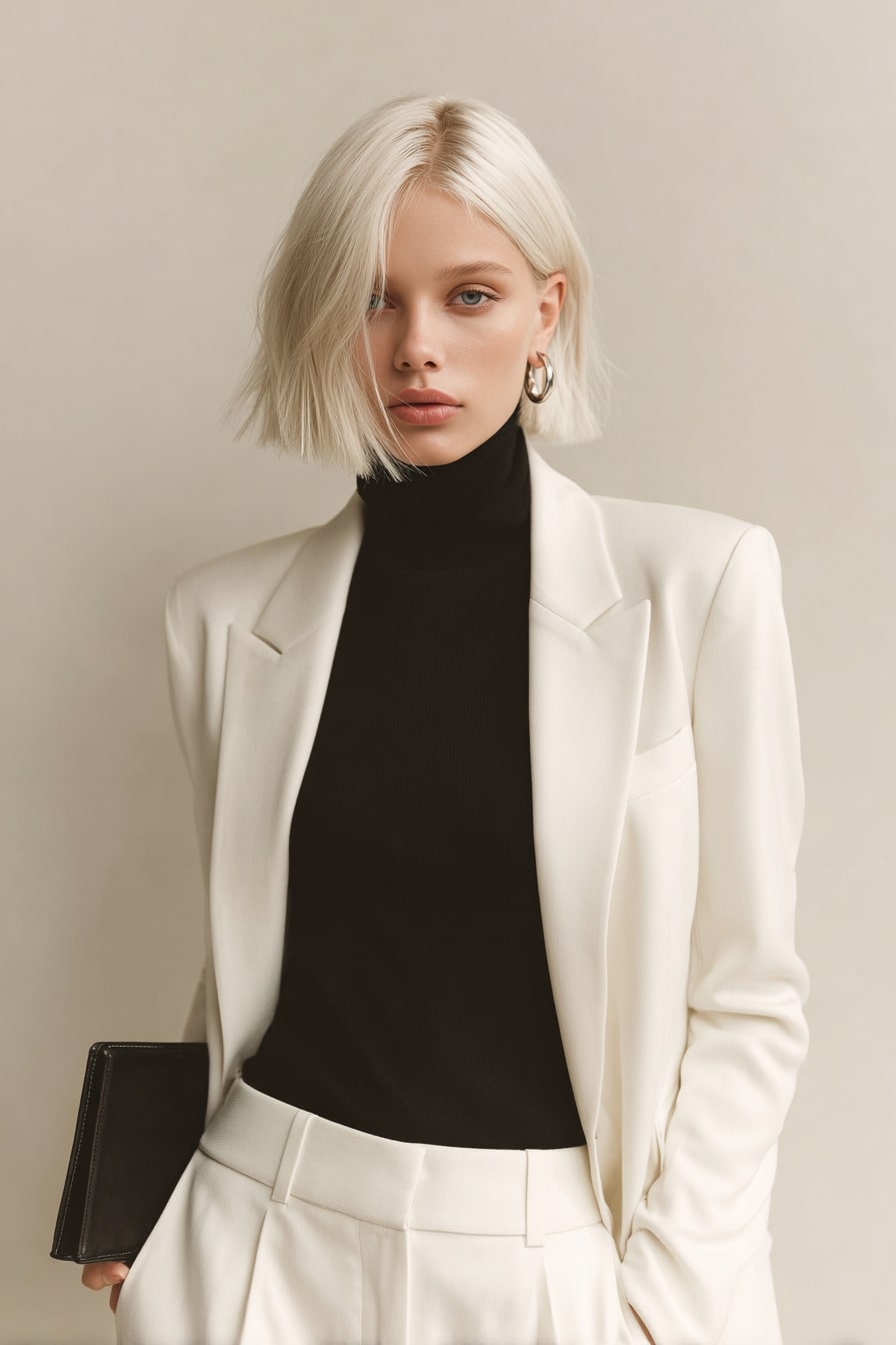 9. Ice Blonde Sleek Editorial Minimal