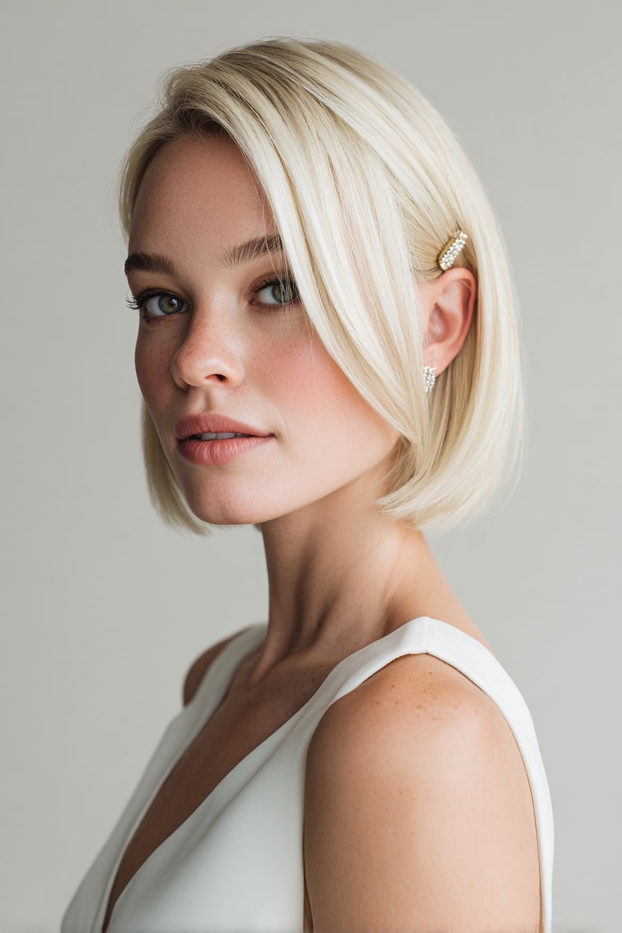 5. Polished Side-Part Bob