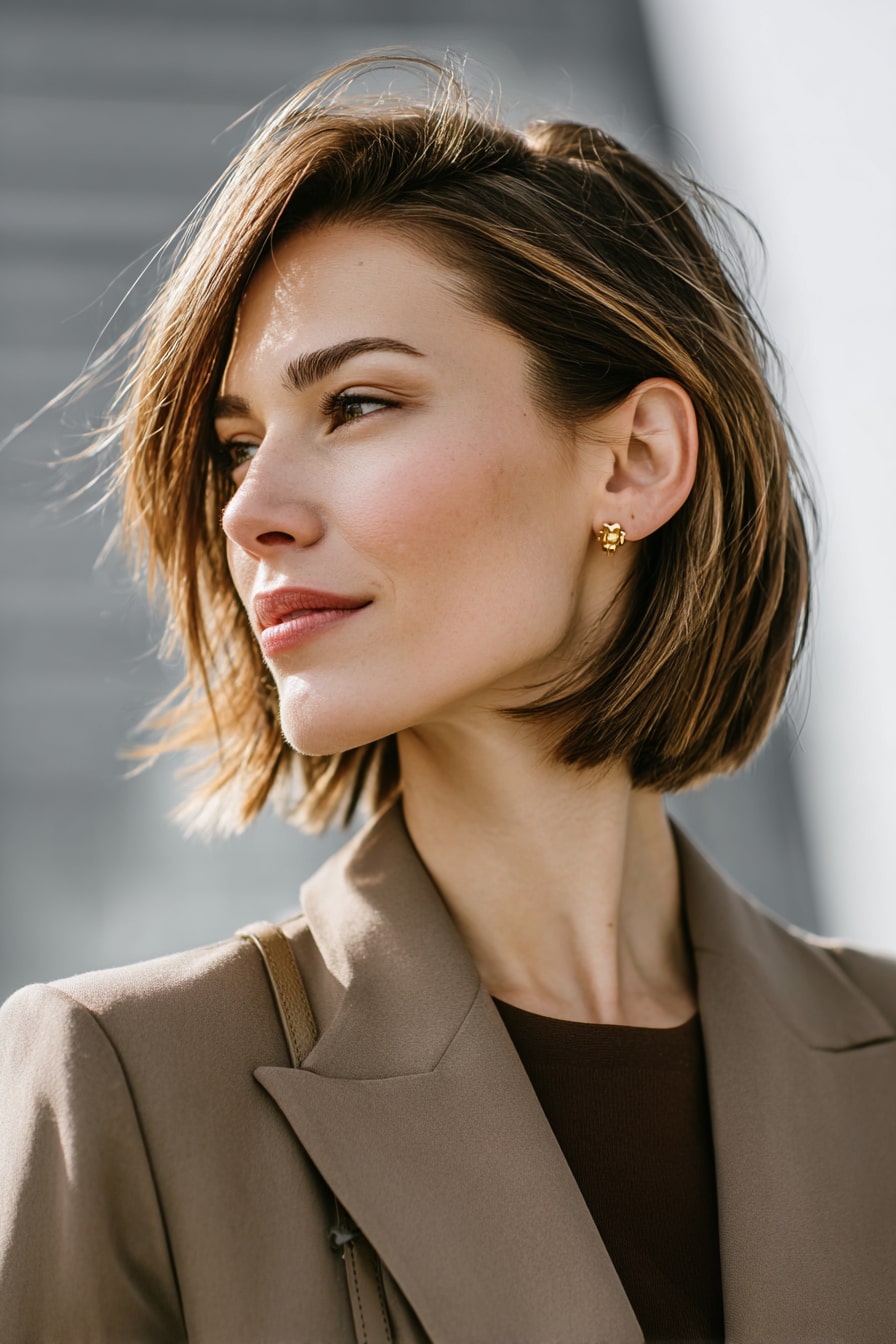 The City Classic – Layered Lob with Side Feather Fringe