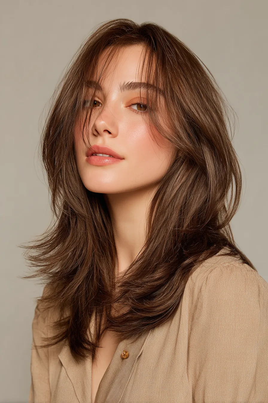 Feathered V-Cut with Curtain Fringe