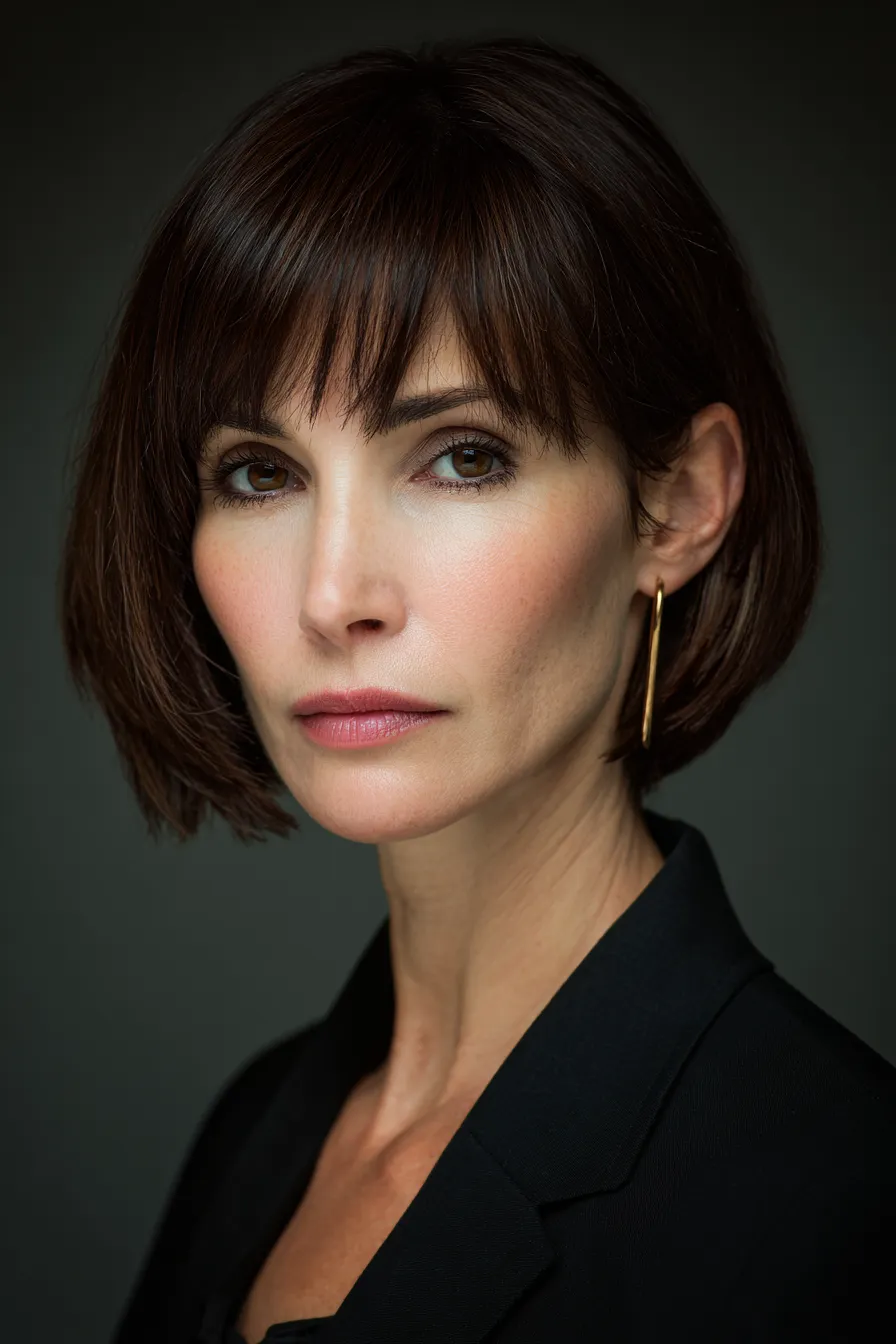 French Tapered Bob with Soft Fringe