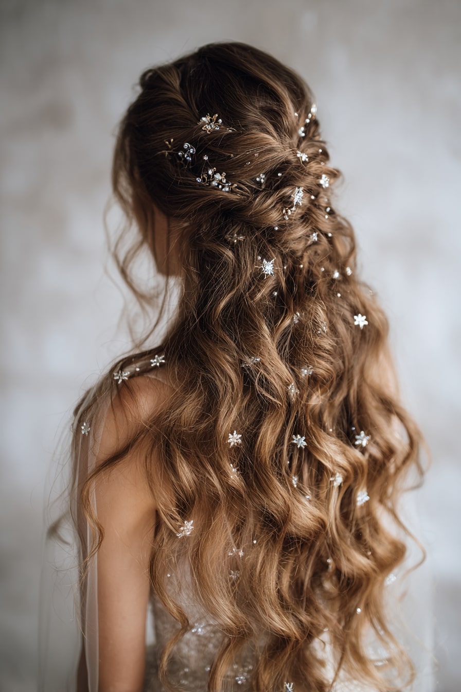 1. Celestial Cascade – The Star-Dusted Romantic Waves