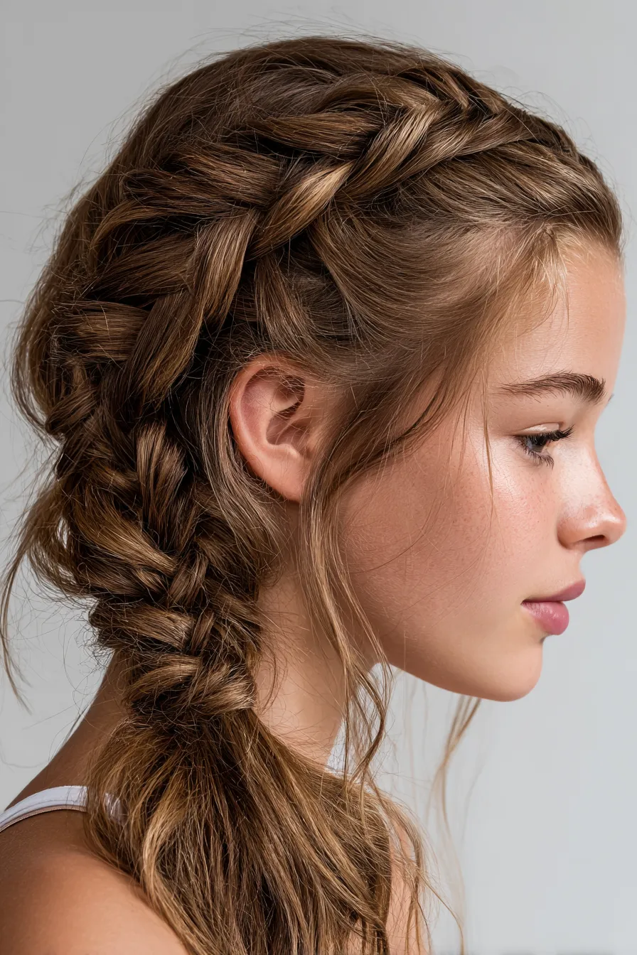 Side-Draped Dutch Braid Pony