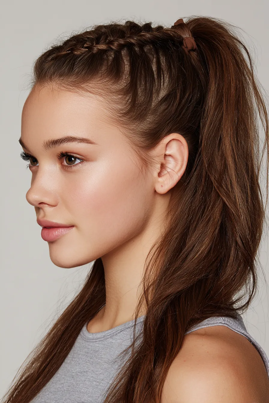 Braided Front-Line Ponytail
